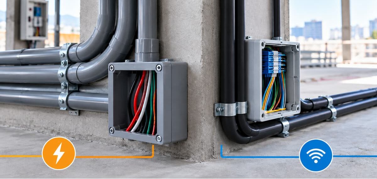 canalización eléctrica y de telecomunicaciones